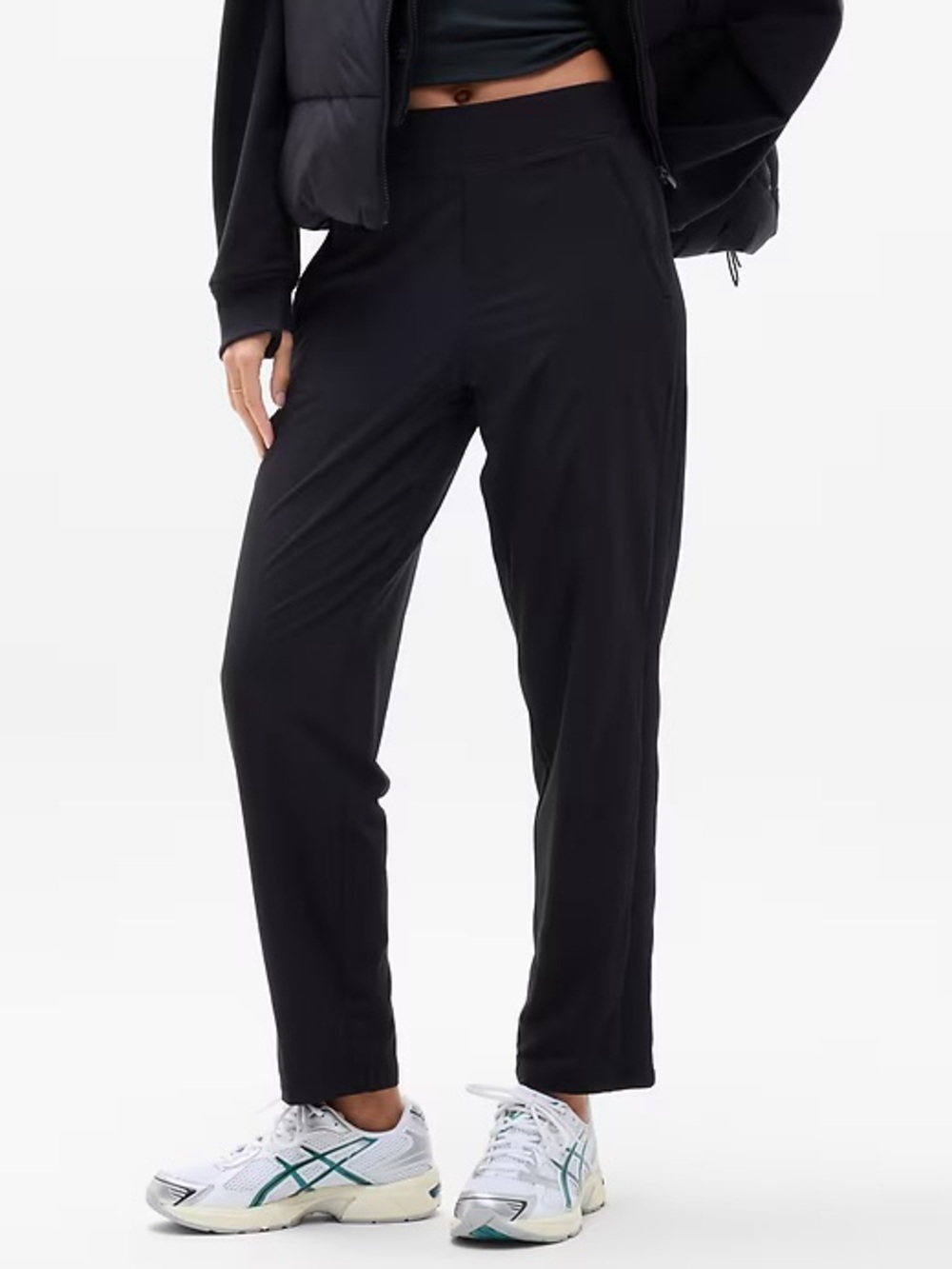 ATHLETA | BROOKLYN JERSEY LINED STRETCH MID RISE PANT JOGGER SIZE 8